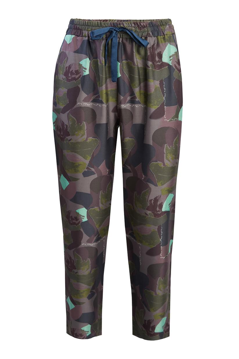 Sans Tabù Pantaloni lunghi in pura seta “Pillow Talk” – Dusk In Vendita