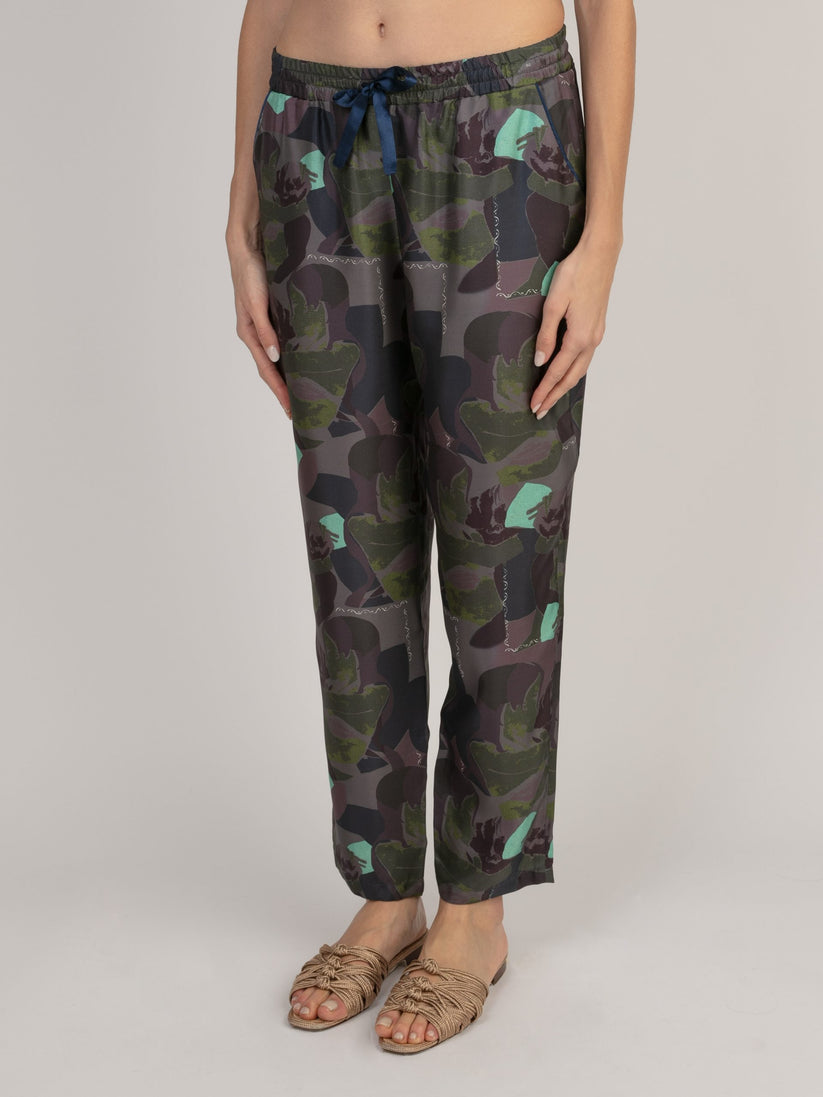 Sans Tabù Pantaloni lunghi in pura seta “Pillow Talk” – Dusk In Vendita