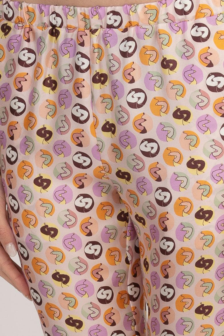 Sans Tabù Pantaloni lunghi in pura seta “Il Bacio Piccolo” - Nude Saldi Di Fabbrica