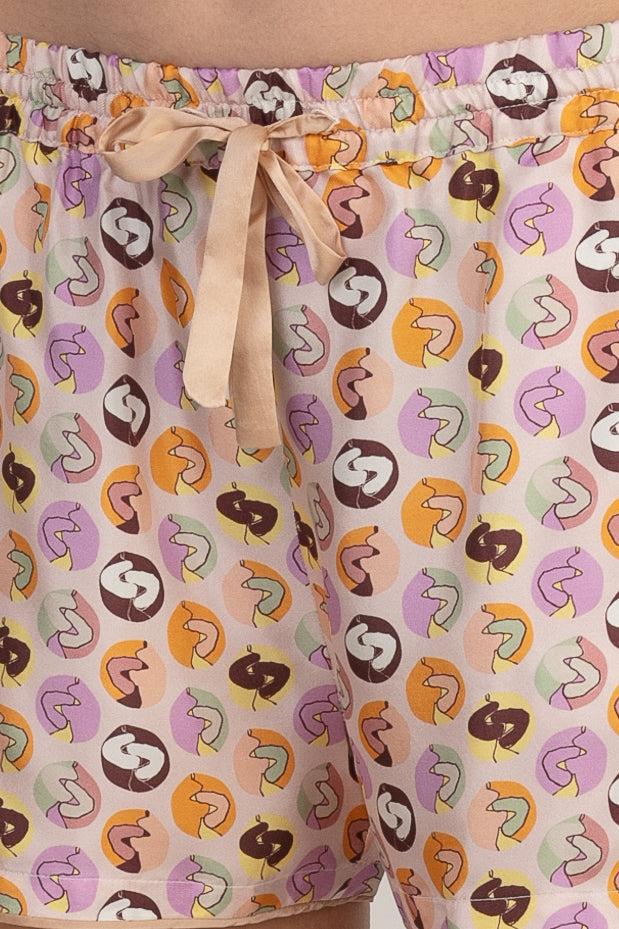 Sans Tabù Pantaloncini corti pura seta “Il bacio” - Nude Qualità