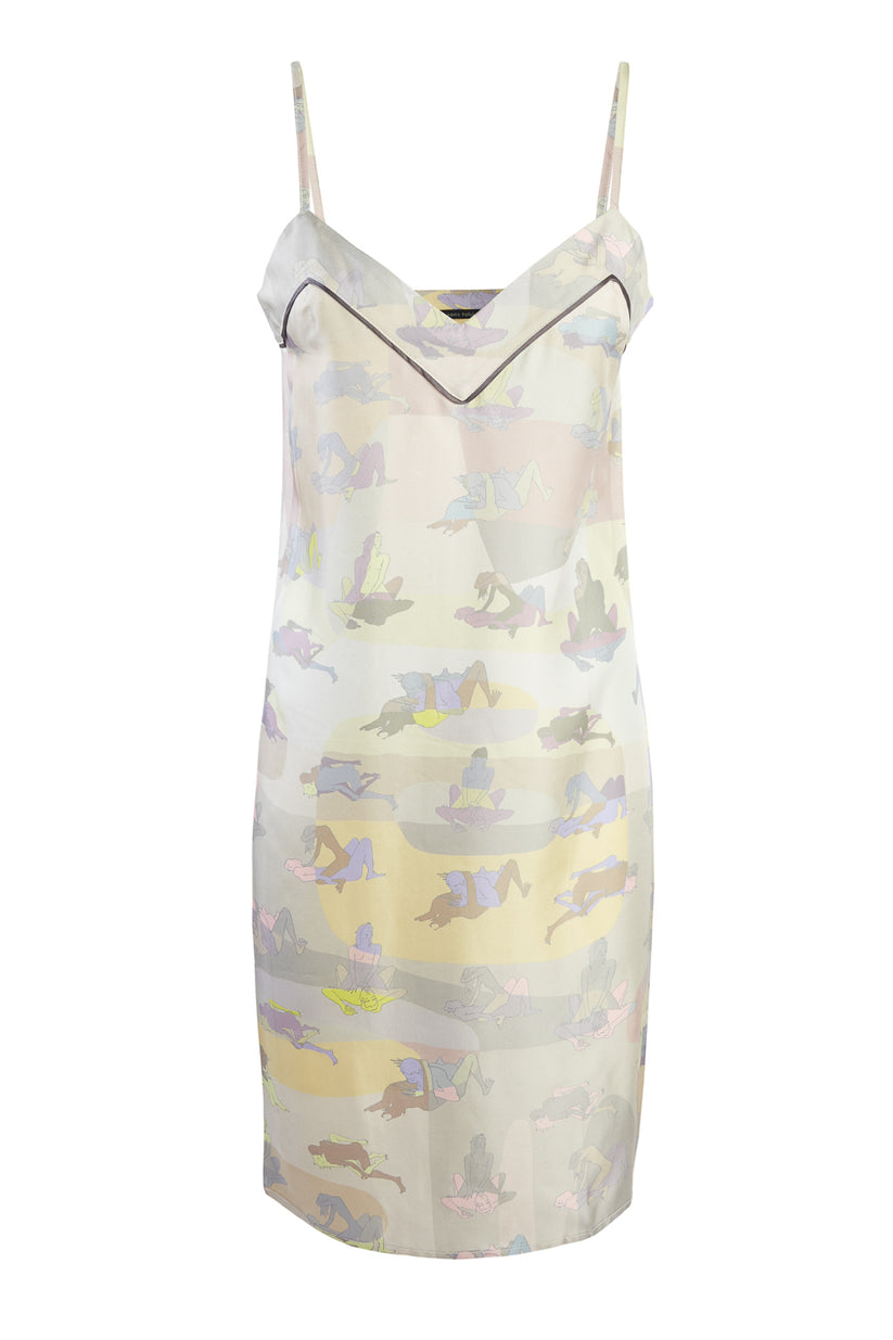 Sans Tabù Slipdress pura seta “L'amore” - Moonlight
