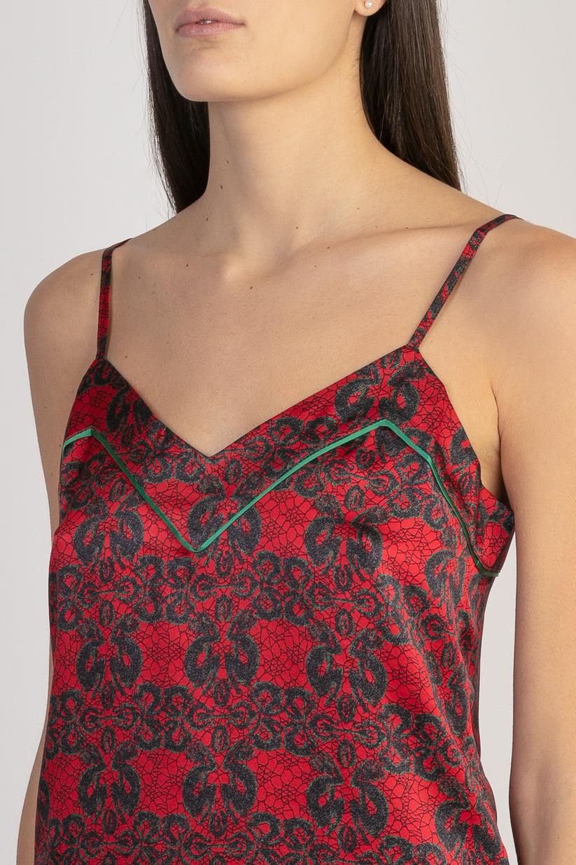 Sans Tabù Top spallino sottile pura seta “Enlace” - Lipstick Novità