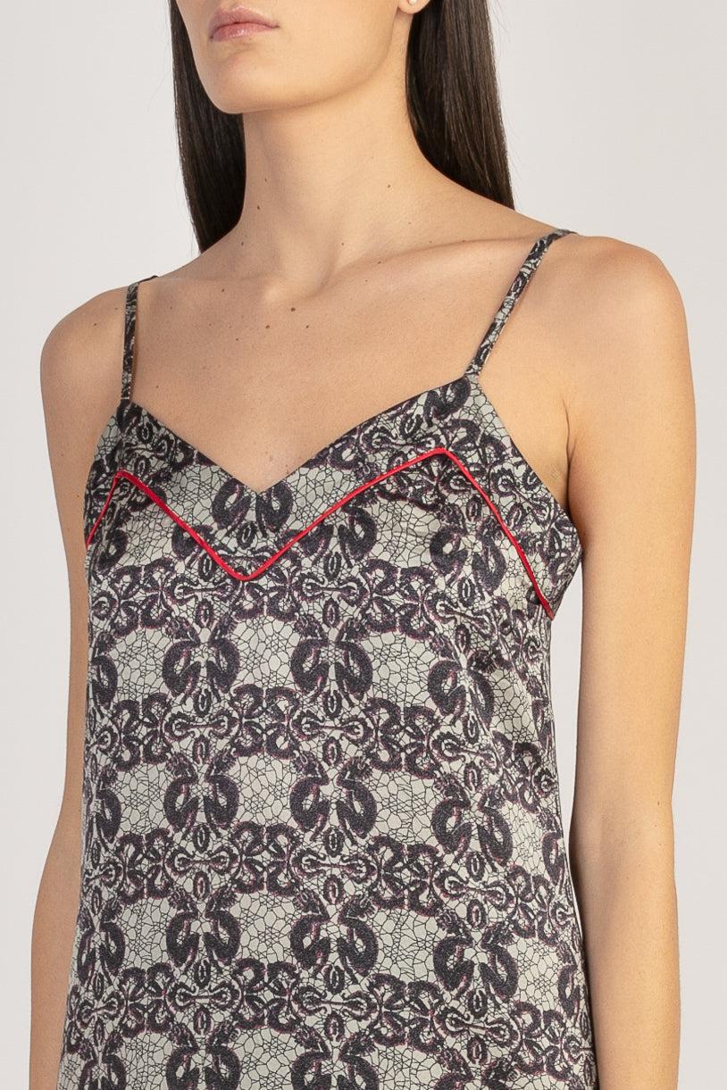 Sans Tabù Top spallino sottile pura seta “Enlace” - Pearl Presa
