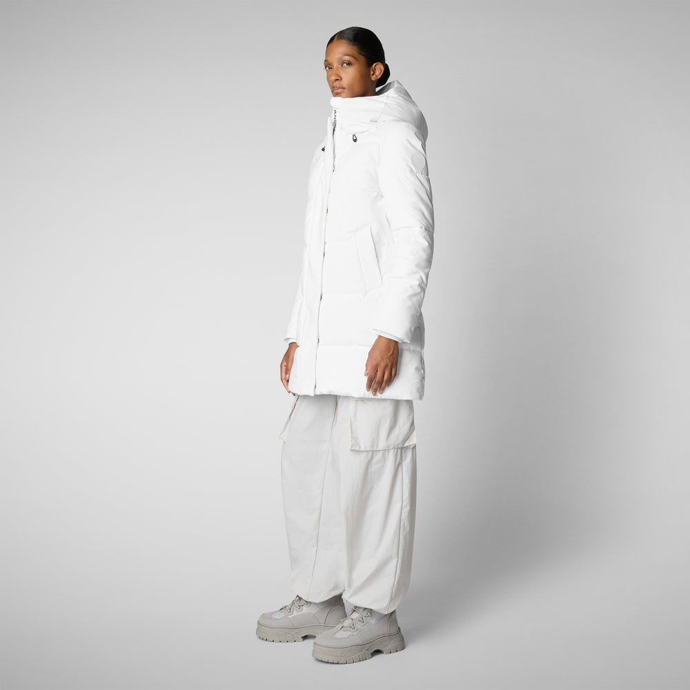 Save the duck PARKA DONNA CON CAPPUCCIO BETHANY WHITE Outlet