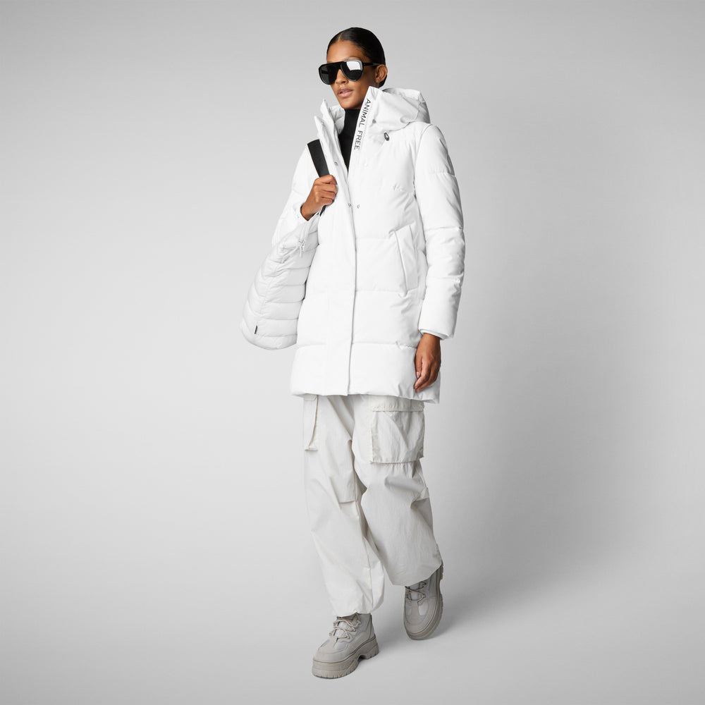 Save the duck PARKA DONNA CON CAPPUCCIO BETHANY WHITE Outlet