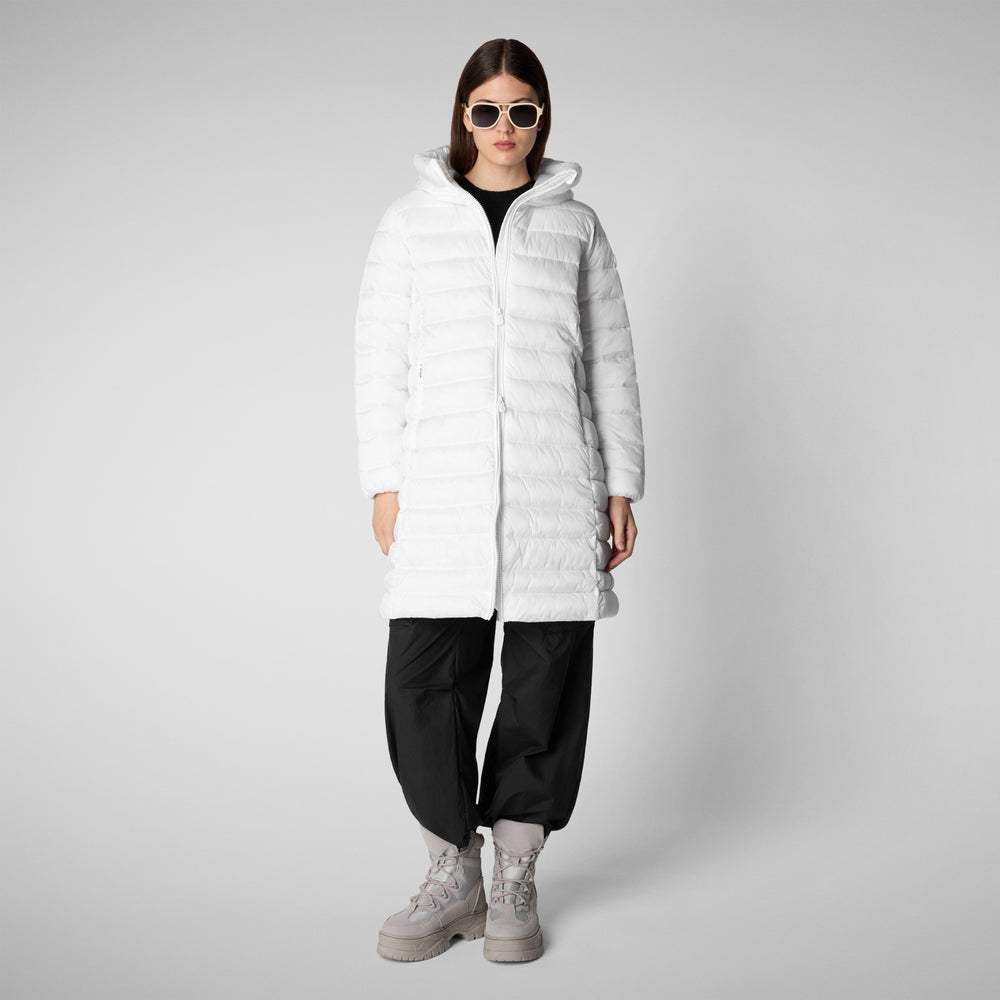 Save the duck PIUMINO ANIMAL FREE CON CAPPUCCIO DONNA SAFFRON BIANCO Offerte