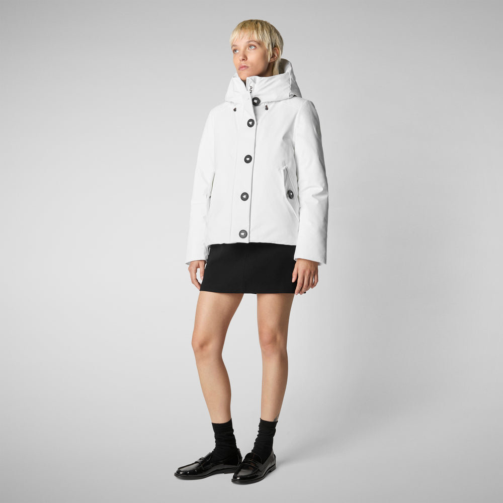 Save the duck PARKA DONNA CON CAPPUCCIO SHANON WHITE Vendita Economica