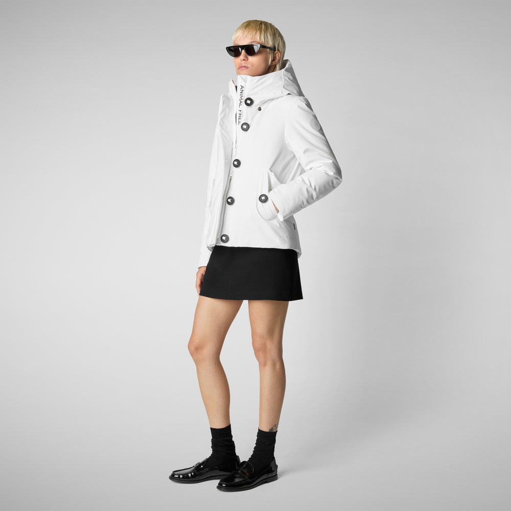 Save the duck PARKA DONNA CON CAPPUCCIO SHANON WHITE Vendita Economica