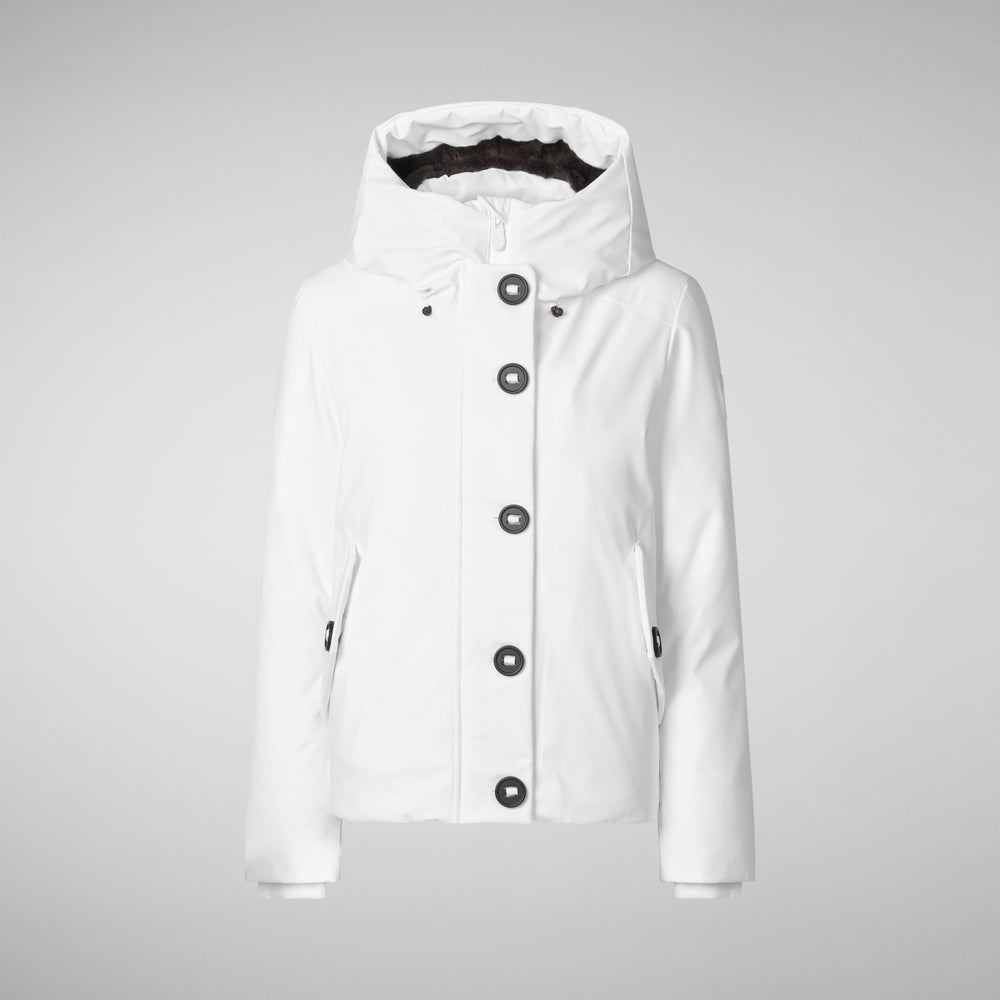 Save the duck PARKA DONNA CON CAPPUCCIO SHANON WHITE Vendita Economica
