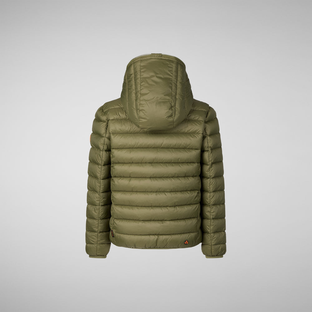 Save the duck PIUMINO ANIMAL FREE BAMBINO FINNEGAN DUSTY OLIVE Consegna Veloce