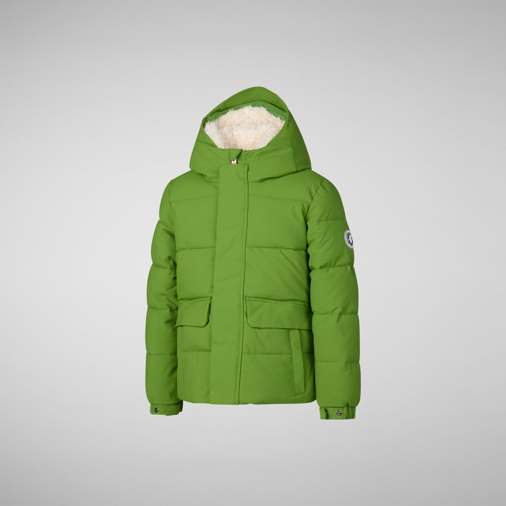 Save the duck PARKA CON CAPPUCCIO BAMBINO KLAUS VERDE ERBA Affare Del Giorno