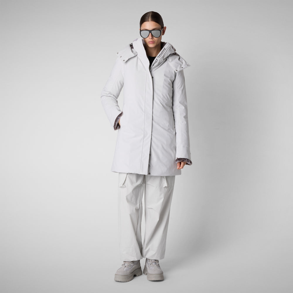Save the duck PARKA DONNA CON CAPPUCCIO SAMANTAH GRIGIO NEBBIA Prezzo Ridotto