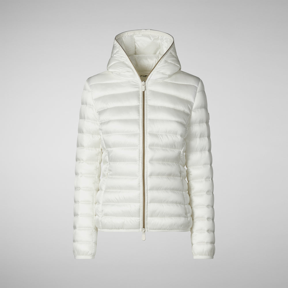 Save the duck PIUMINO ANIMAL FREE CON CAPPUCCIO DONNA ALEXIS BIANCO Presa