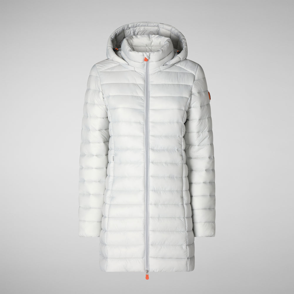 Save the duck PIUMINO ANIMAL FREE CON CAPPUCCIO DONNA CAROL GRIGIO GHIACCIO Offerta