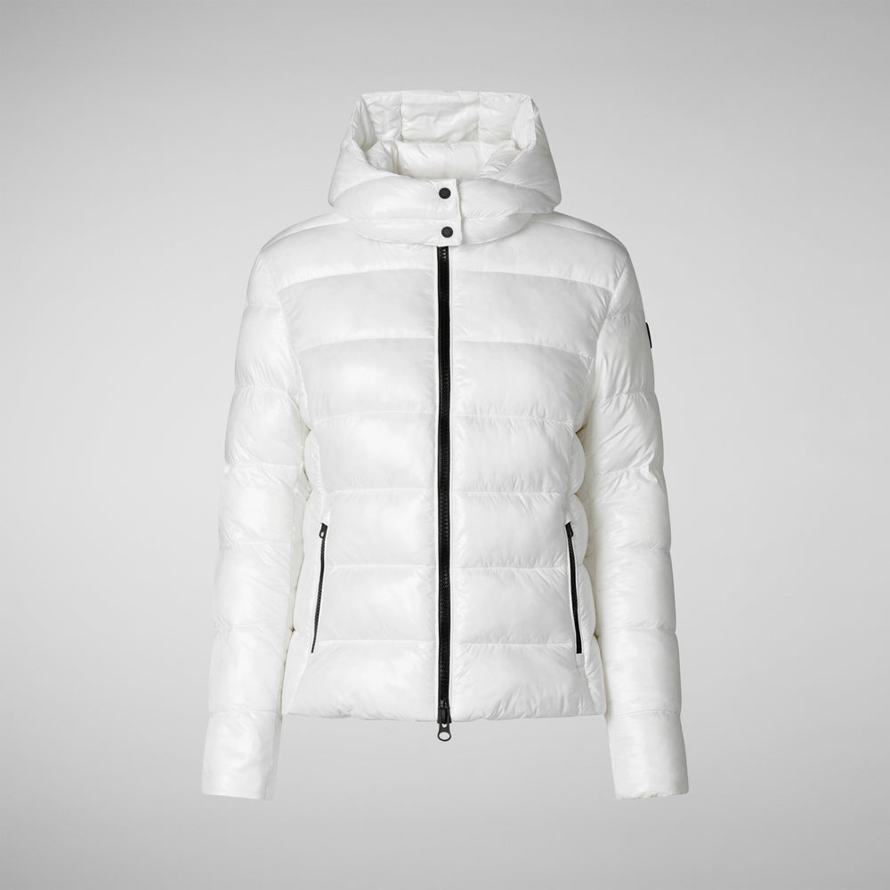 Save the duck PIUMINO ANIMAL FREE CON CAPPUCCIO DONNA COSMARY BIANCO NATURALE Economico