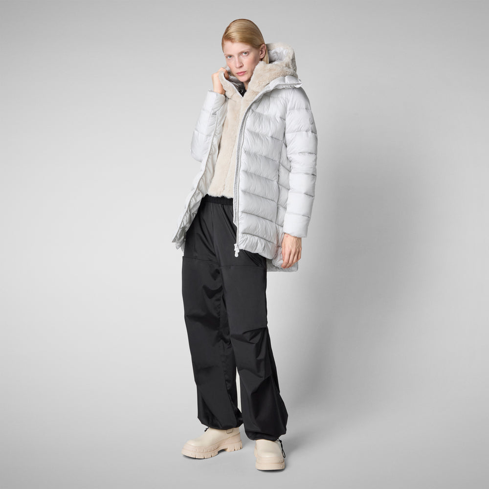 Save the duck PIUMINO ANIMAL FREE CON CAPPUCCIO DONNA MATILDA GRIGIO NEBBIA Outlet
