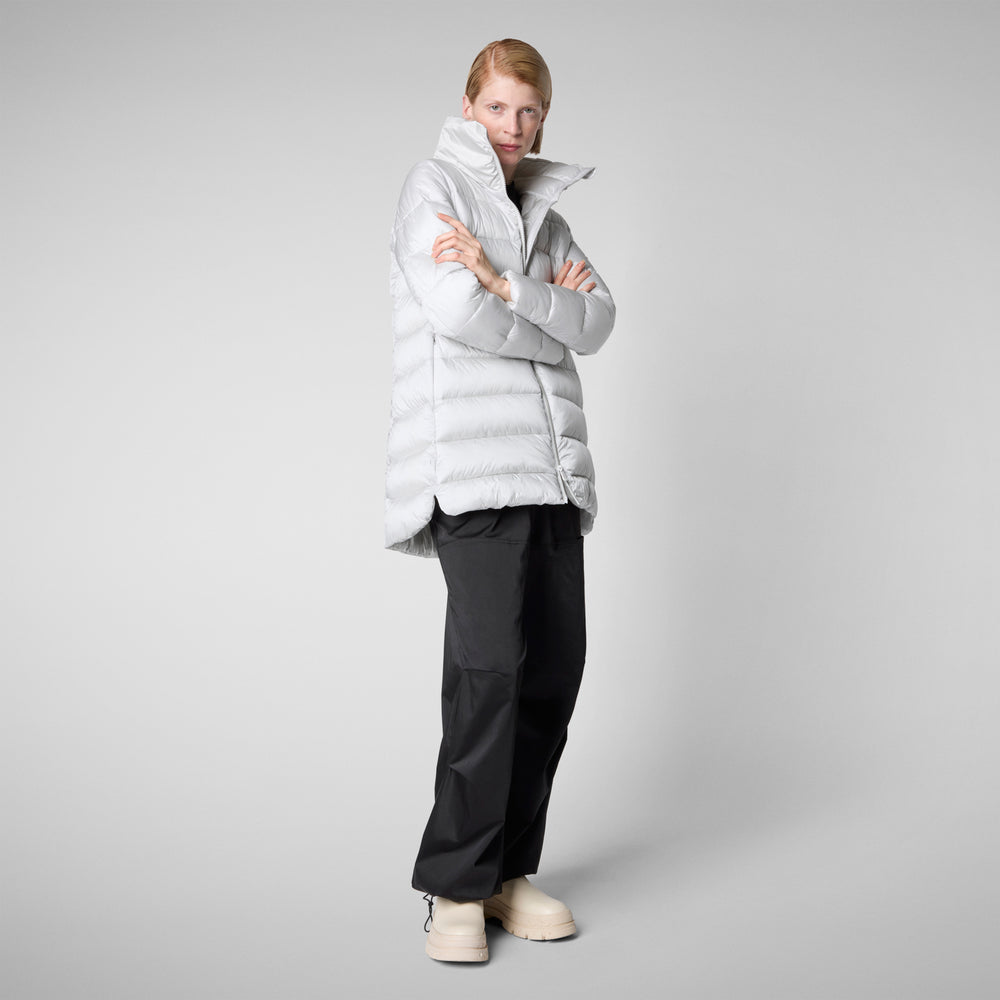 Save the duck PIUMINO ANIMAL FREE CON CAPPUCCIO DONNA MATILDA GRIGIO NEBBIA Outlet