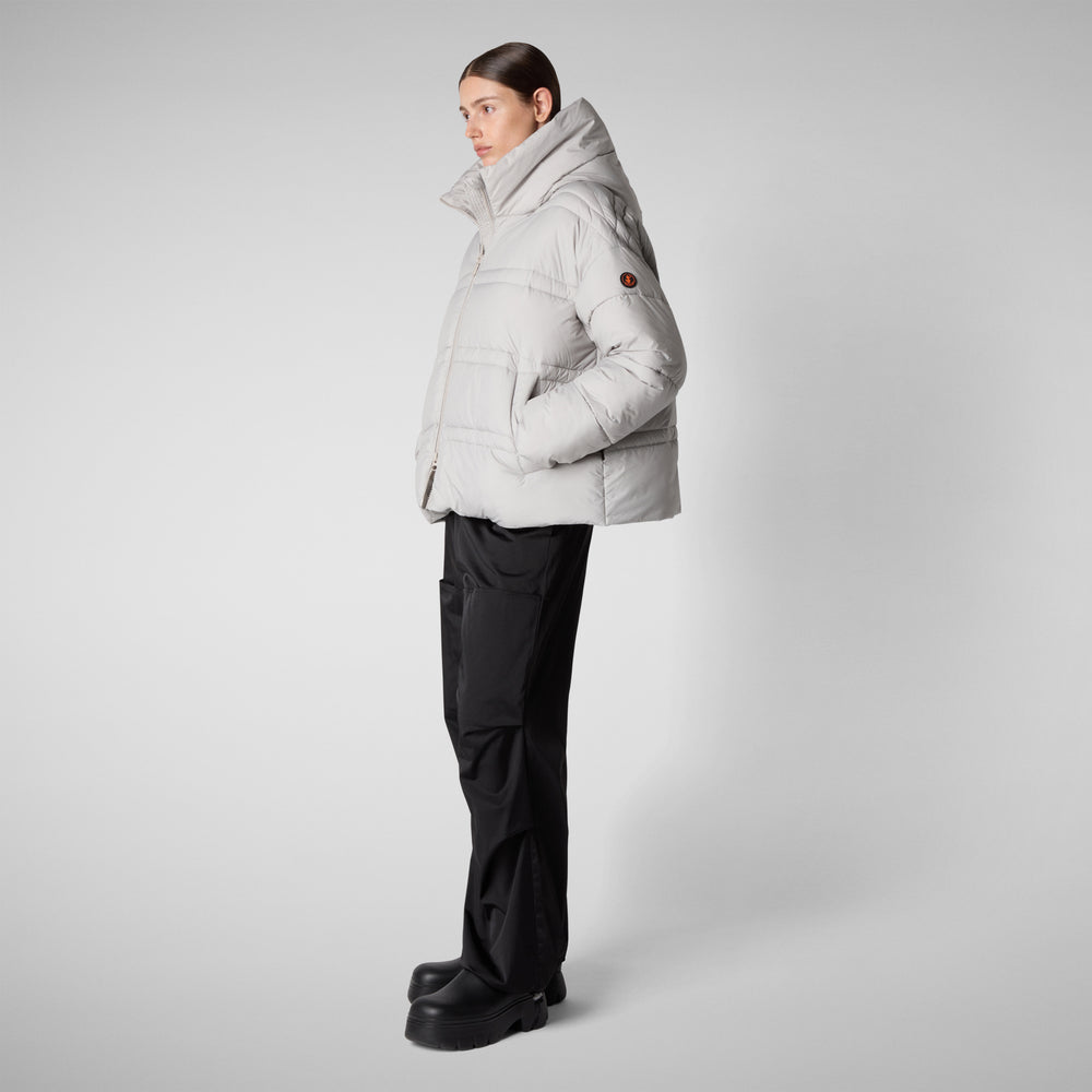 Save the duck PIUMINO ANIMAL FREE CON CAPPUCCIO DONNA KERI BEIGE CHIARO Saldi