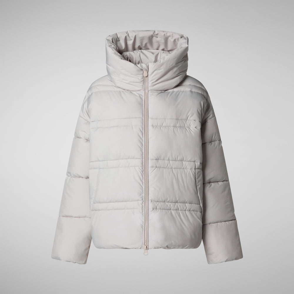 Save the duck PIUMINO ANIMAL FREE CON CAPPUCCIO DONNA KERI BEIGE CHIARO Saldi