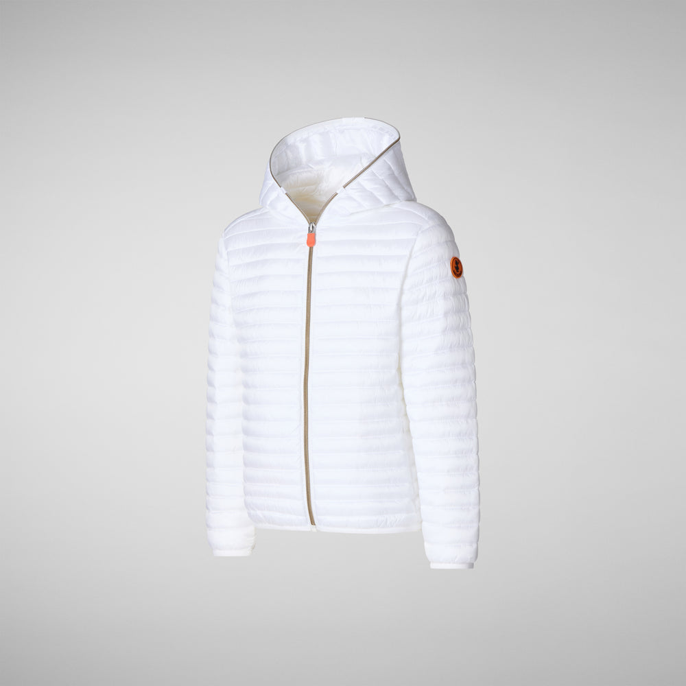 Save the duck PIUMINO ANIMAL FREE CON CAPPUCCIO BAMBINA ROSY bianco Vendita Calda