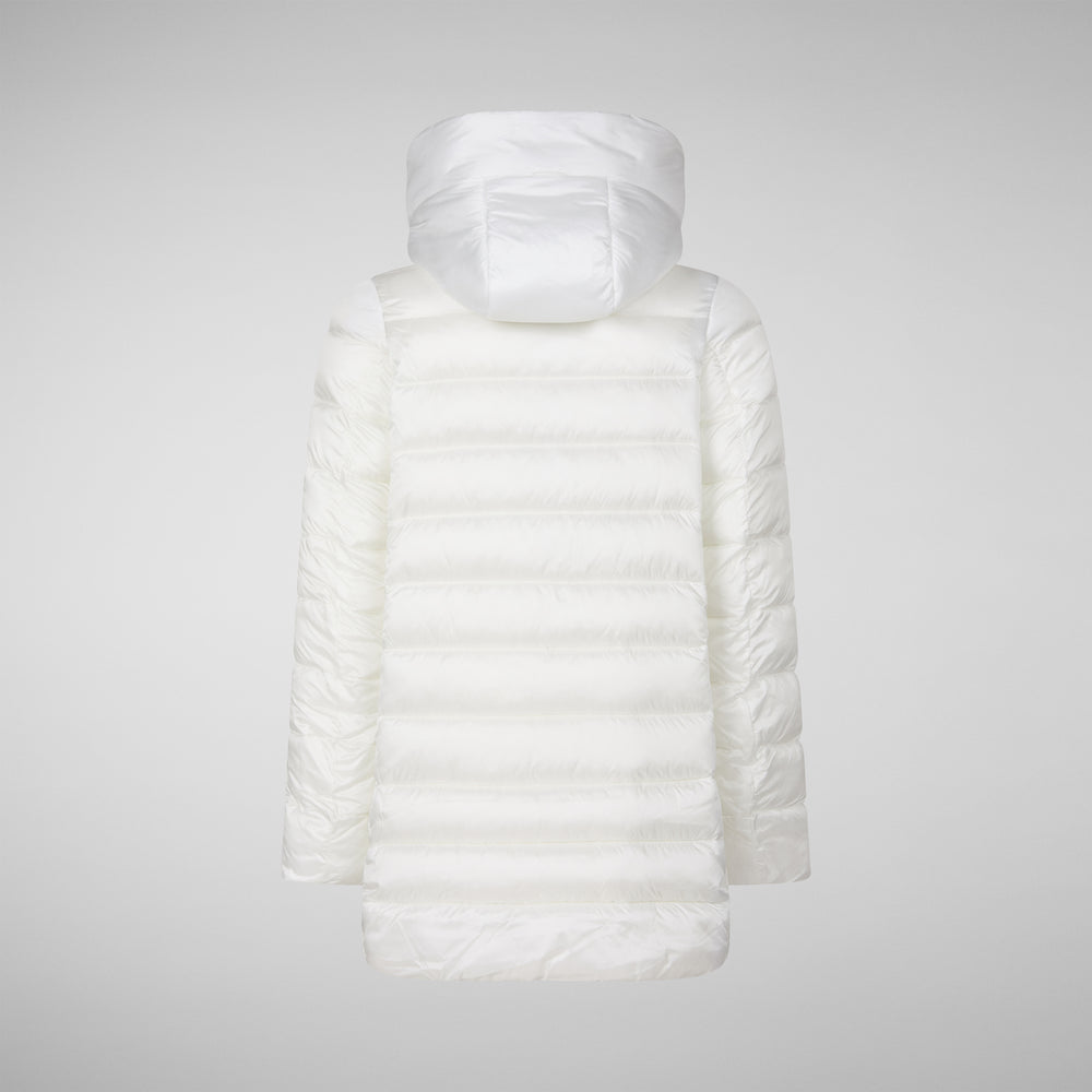 Save the duck PIUMINO ANIMAL FREE CON CAPPUCCIO BAMBINA ORIANA BIANCO In Saldo