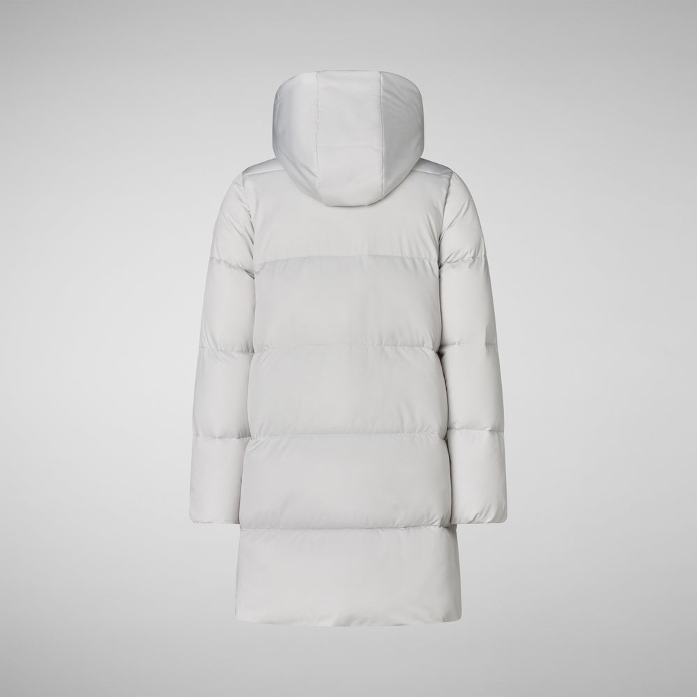 Save the duck PIUMINO ANIMAL FREE CON CAPPUCCIO BAMBINA DOROTHEA GRIGIO NEBBIA Nuova