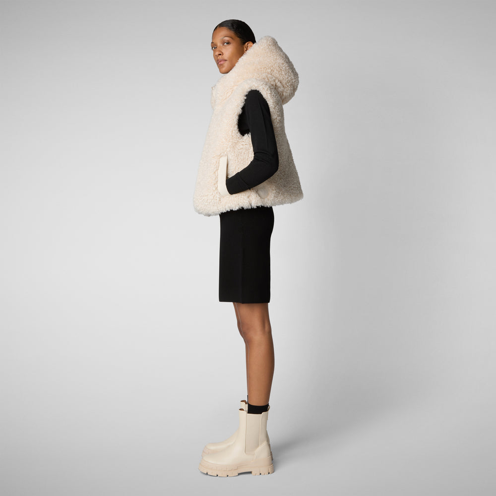 Save the duck GILET CON CAPPUCCIO DONNA KLARA BEIGE Fino Al -60%