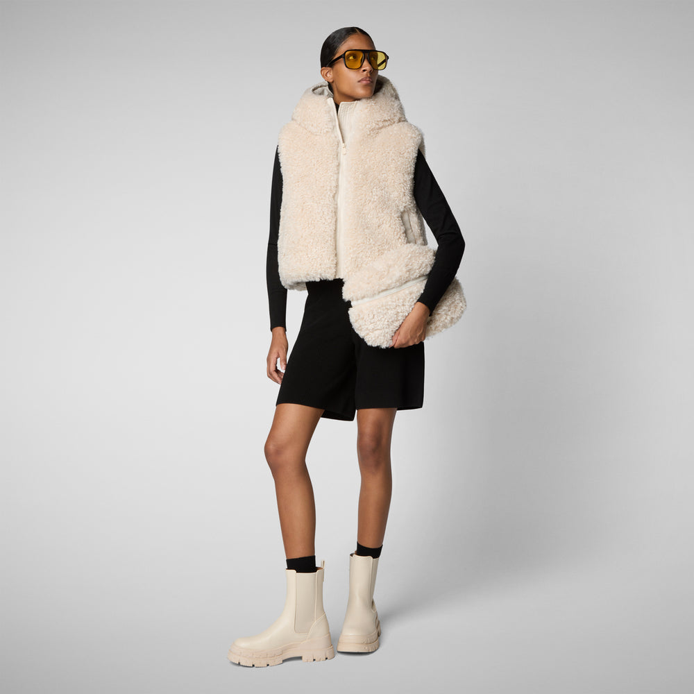 Save the duck GILET CON CAPPUCCIO DONNA KLARA BEIGE Fino Al -60%