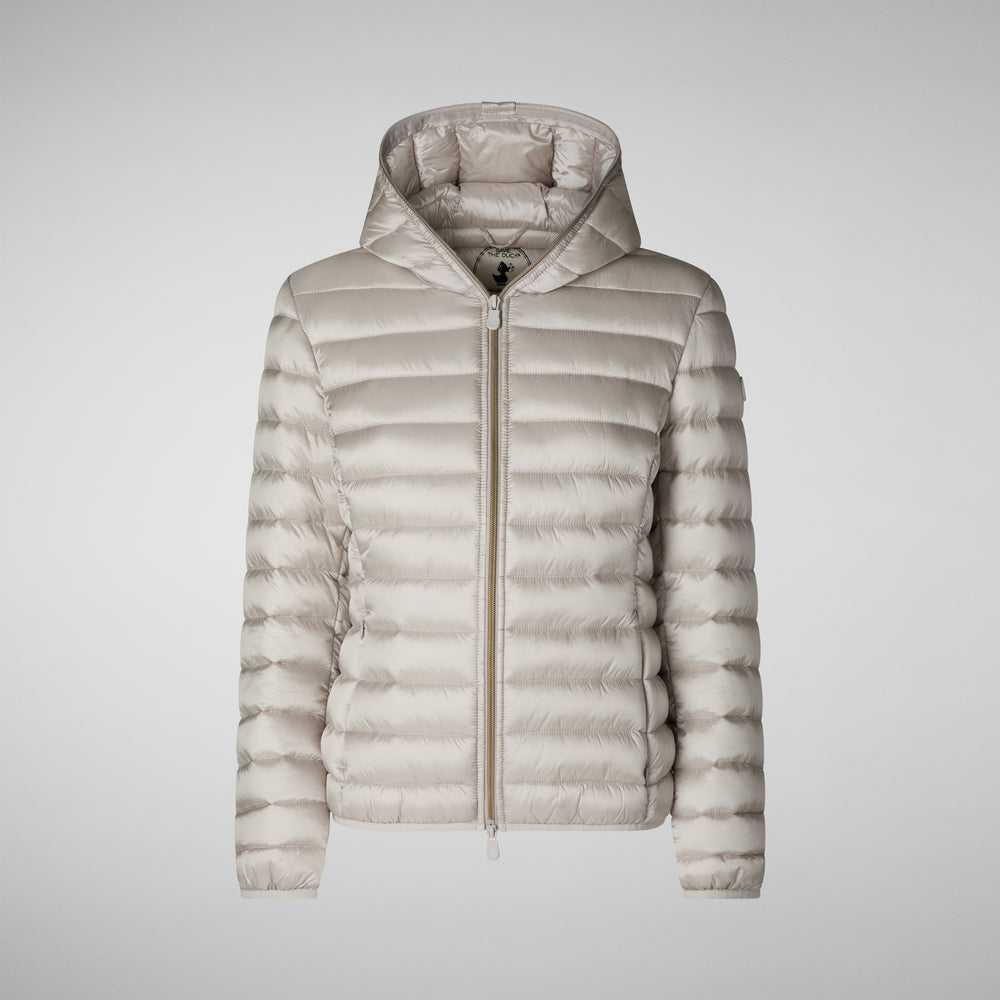 Save the duck PIUMINO ANIMAL FREE CON CAPPUCCIO DONNA ALEXIS RAINY BEIGE Presa
