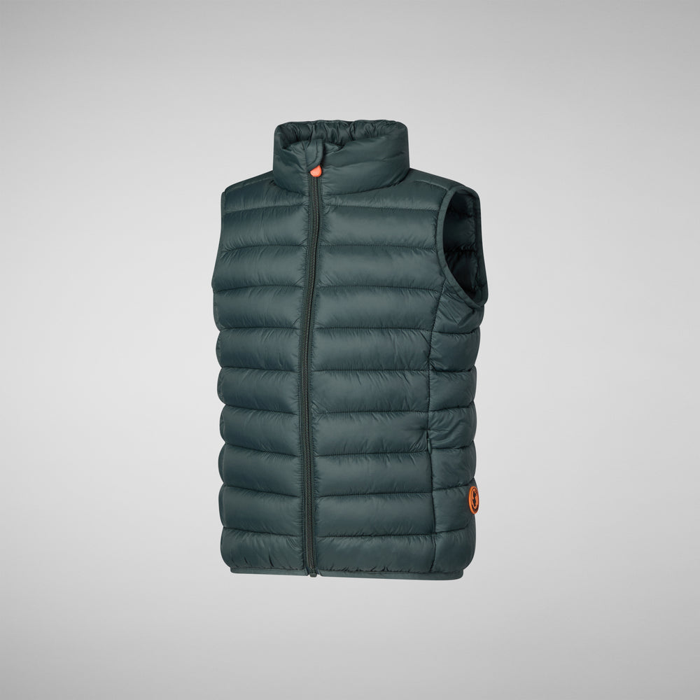 Save the duck GILET UNISEX BAMBINO ANDY VERDE NERO In Saldo