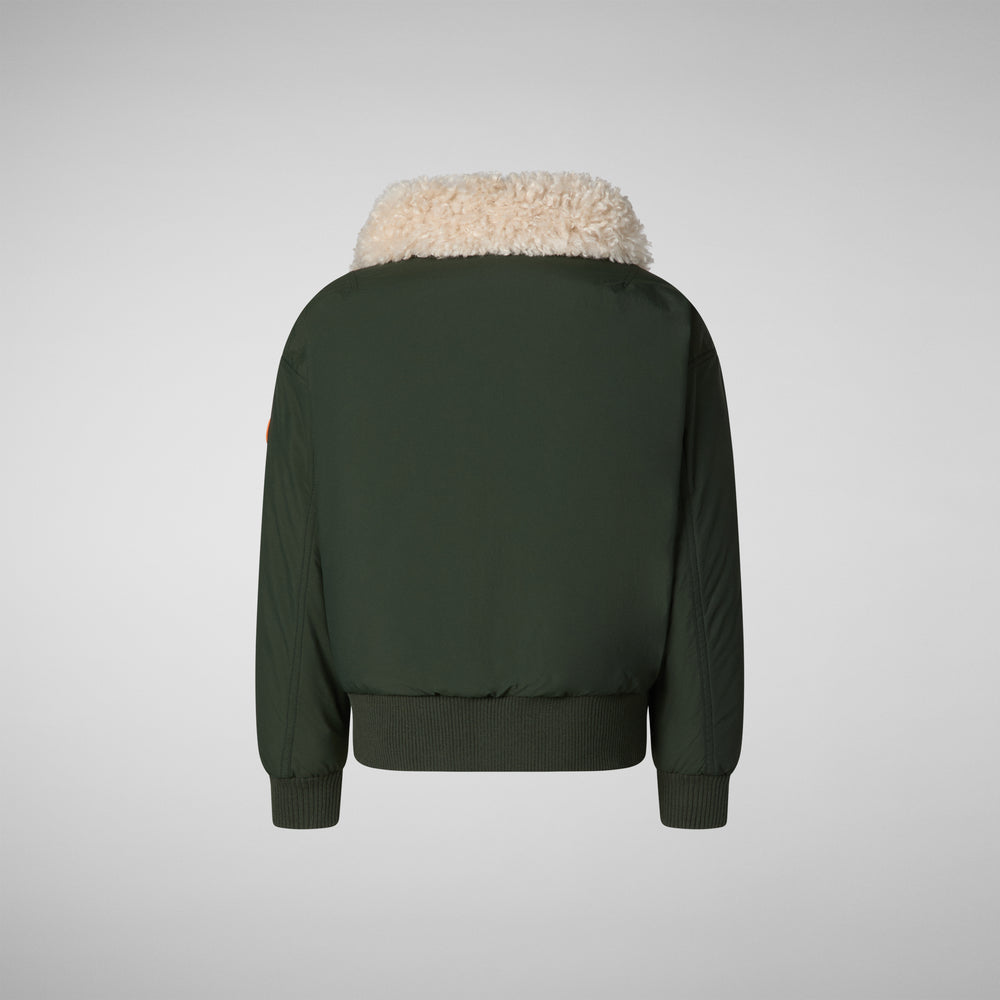 Save the duck GIACCA BOMBER DRAVEN IN LAND GREEN Nuova