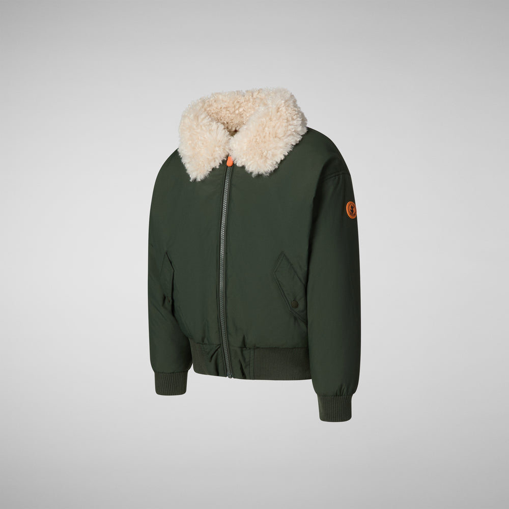 Save the duck GIACCA BOMBER DRAVEN IN LAND GREEN Nuova