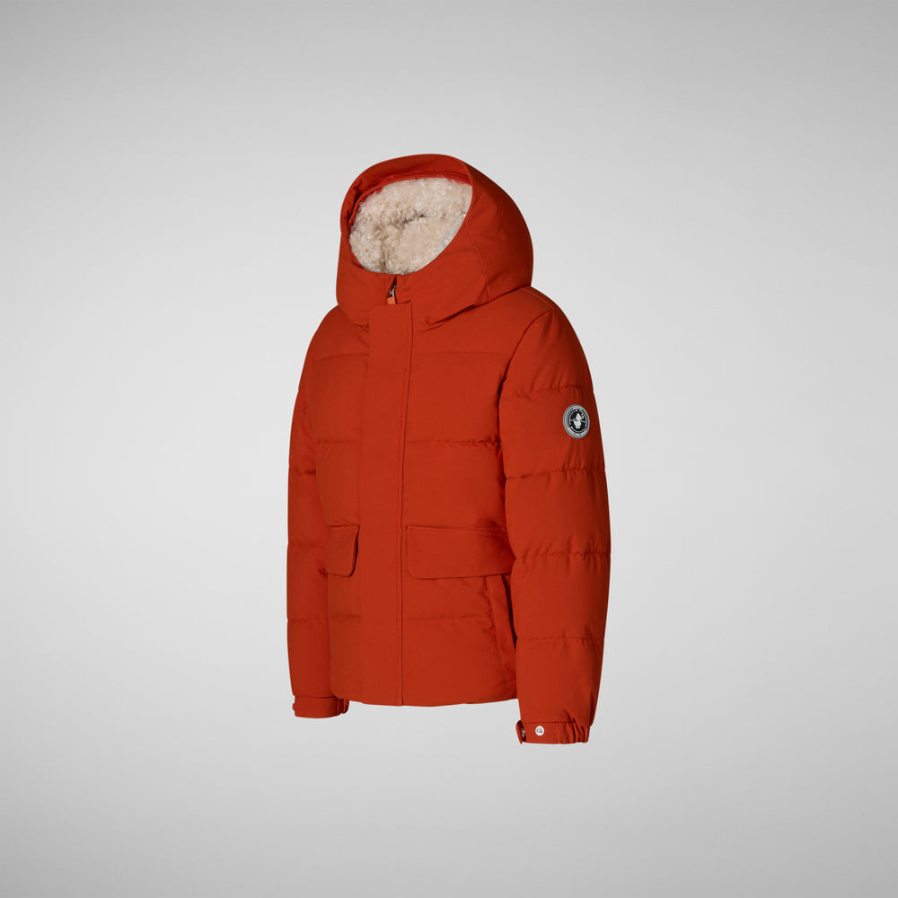 Save the duck PARKA CON CAPPUCCIO BAMBINO KLAUS ARANCIONE Nuovo