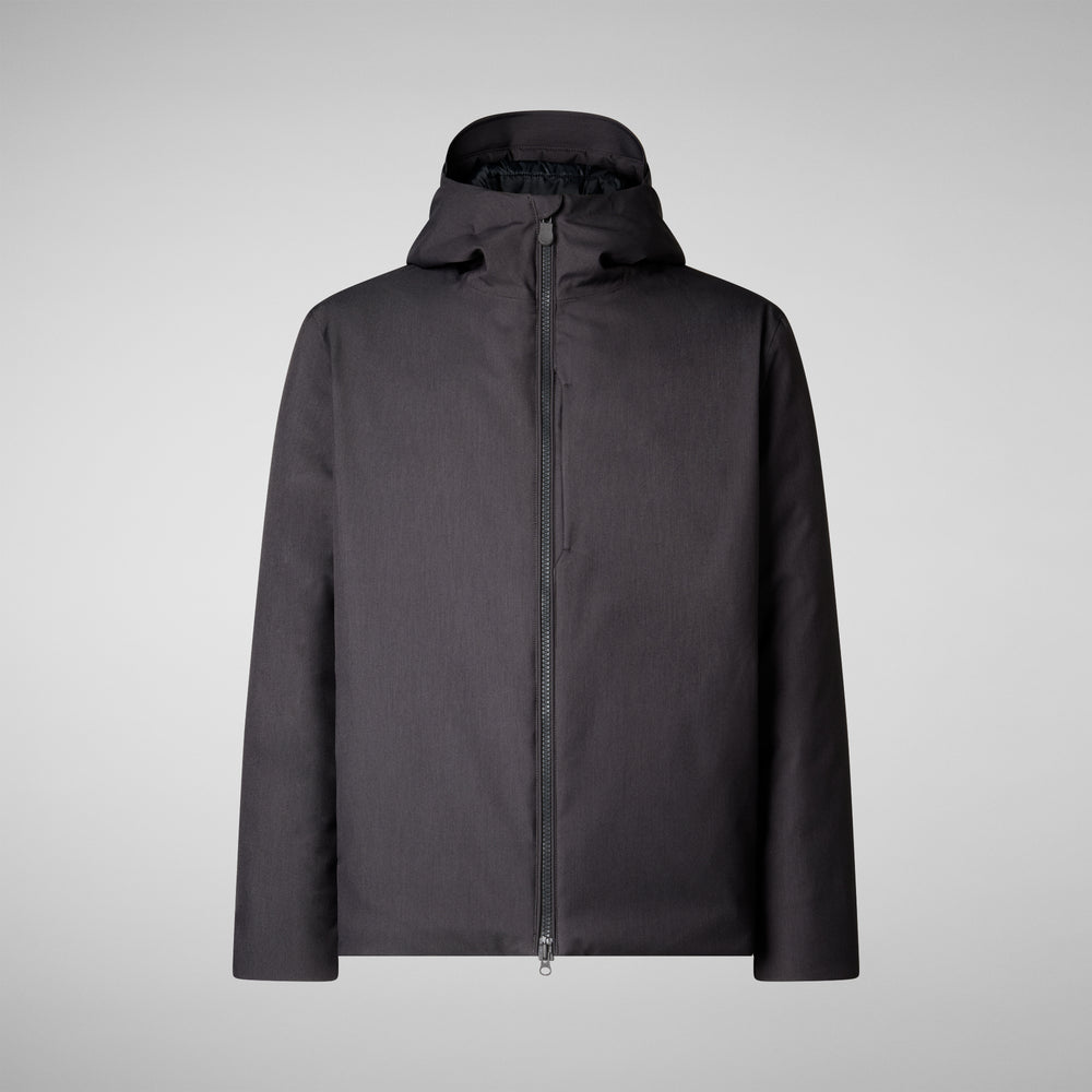Save the duck PIUMINO ANIMAL FREE CON CAPPUCCIO UOMO BARNABY GREY MELANGE Spedizione Gratuita