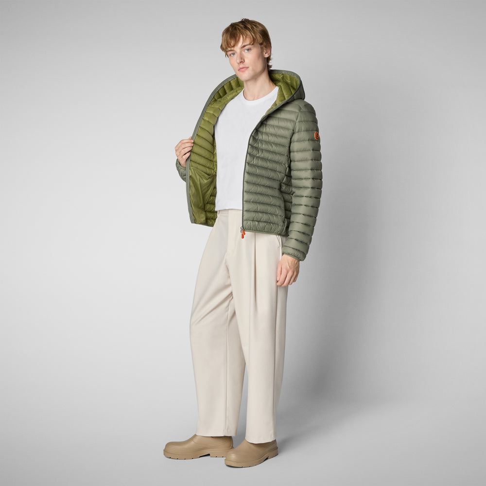 Save the duck PIUMINO ANIMAL FREE CON CAPPUCCIO UOMO DONALD VERDE PALUDE Qualità Garantita