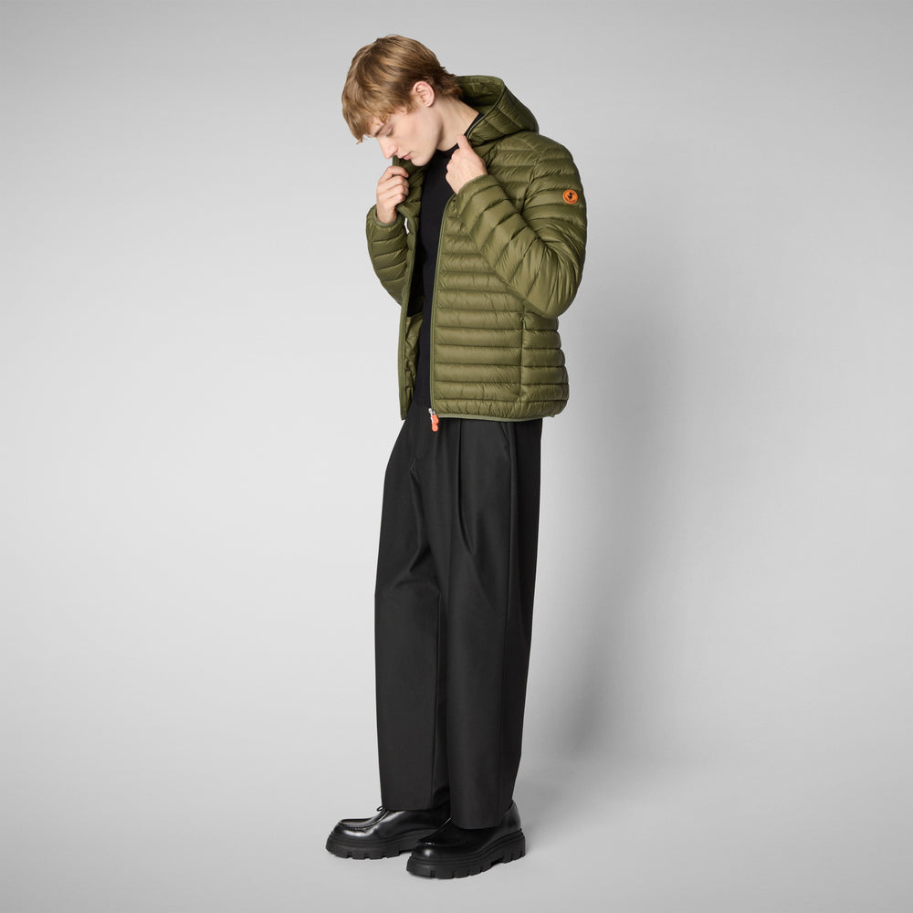 Save the duck Piumino animal free con cappuccio uomo Donald Verde oliva Fino Al -60%