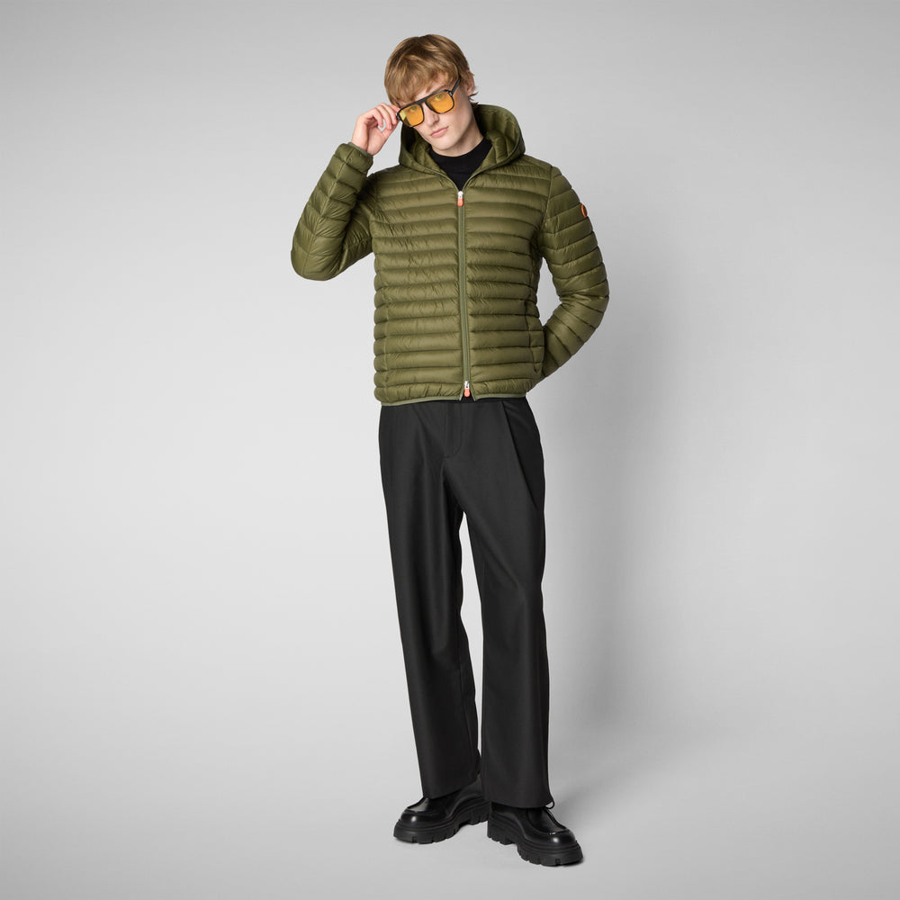 Save the duck Piumino animal free con cappuccio uomo Donald Verde oliva Fino Al -60%