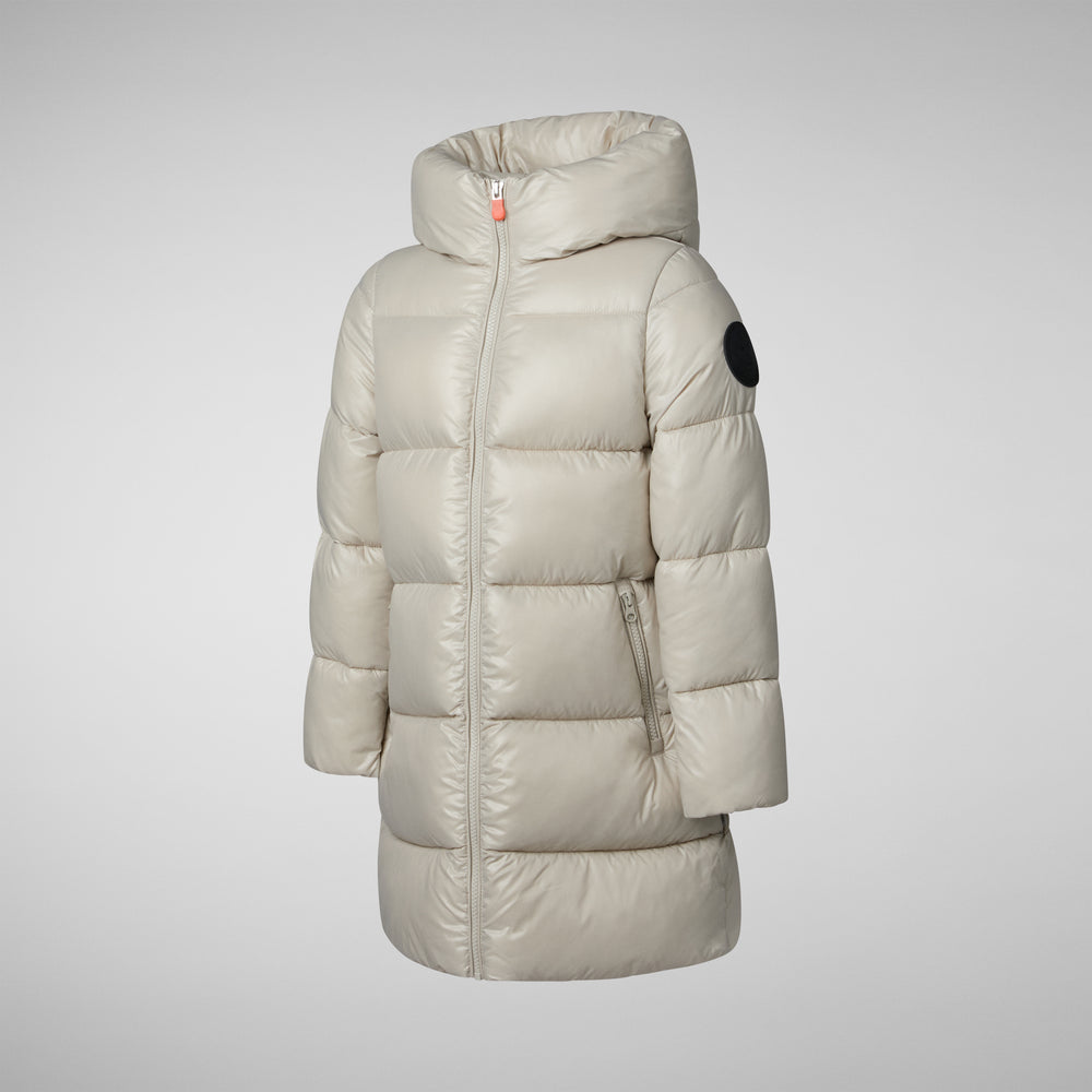 Save the duck PIUMINO ANIMAL FREE BAMBINA MILLIE RAINY BEIGE Prezzo Ridotto
