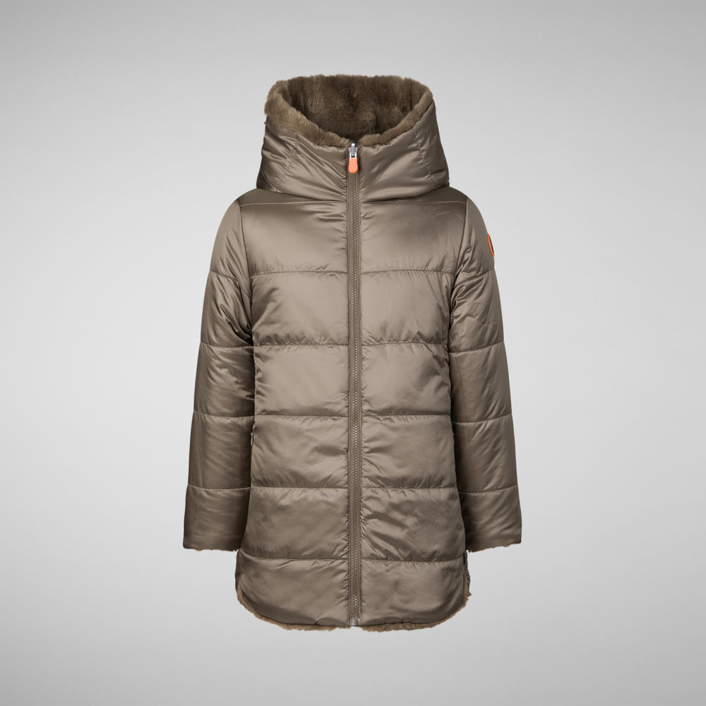 Save the duck GIACCA BAMBINA FLORA GRIGIO FANGO Sconto