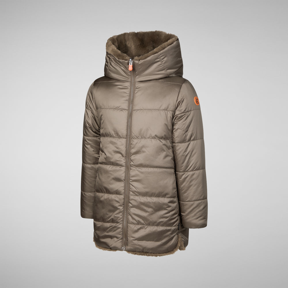 Save the duck GIACCA BAMBINA FLORA GRIGIO FANGO Sconto