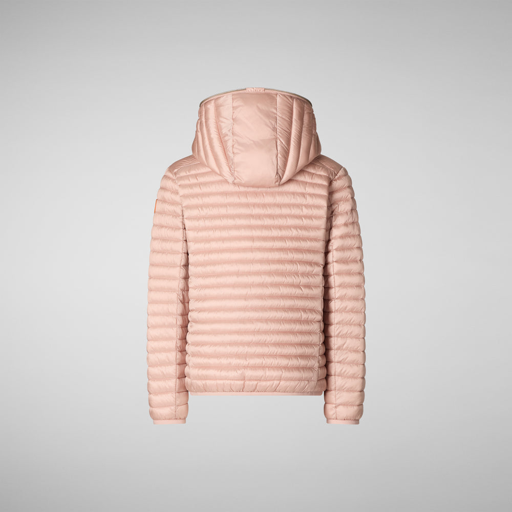 Save the duck PIUMINO ANIMAL FREE CON CAPPUCCIO BAMBINA ROSY rosa cipria Offerta