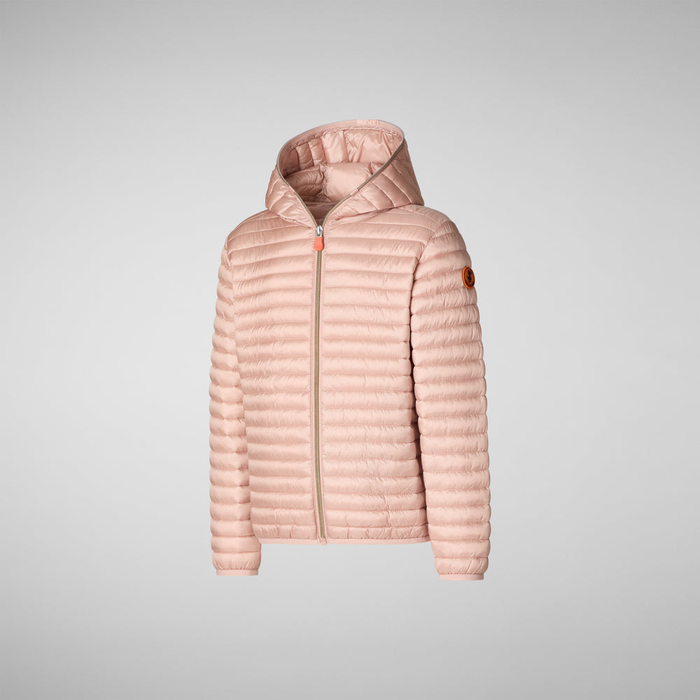 Save the duck PIUMINO ANIMAL FREE CON CAPPUCCIO BAMBINA ROSY rosa cipria Offerta