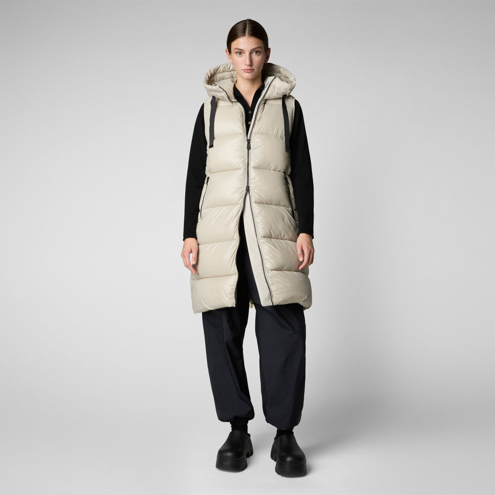 Save the duck GILET CON CAPPUCCIO DONNA IRIA RAINY BEIGE Saldi