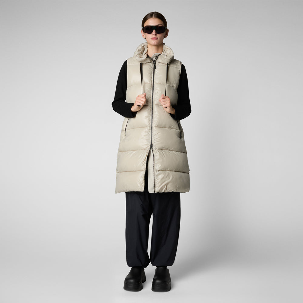 Save the duck GILET CON CAPPUCCIO DONNA IRIA RAINY BEIGE Saldi
