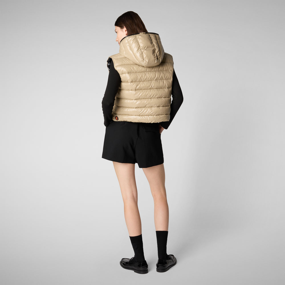 Save the duck GILET CON CAPPUCCIO DONNA ROMINA BEIGE Vendita Calda