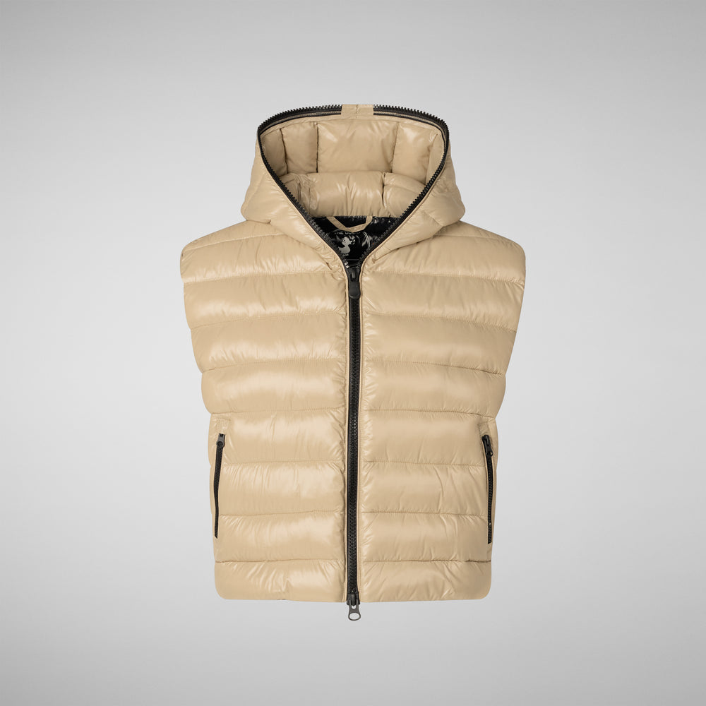 Save the duck GILET CON CAPPUCCIO DONNA ROMINA BEIGE Vendita Calda
