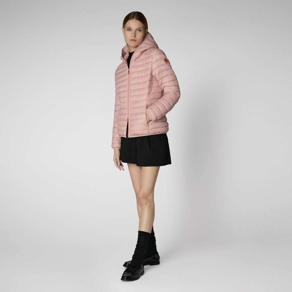 Save the duck Piumino animal free con cappuccio donna Daisy Rosa antico In Saldo