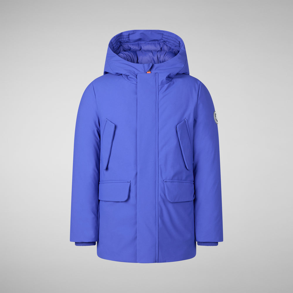 Save the duck PARKA CON CAPPUCCIO THEO BLU GENZIANA Spedizione Gratuita