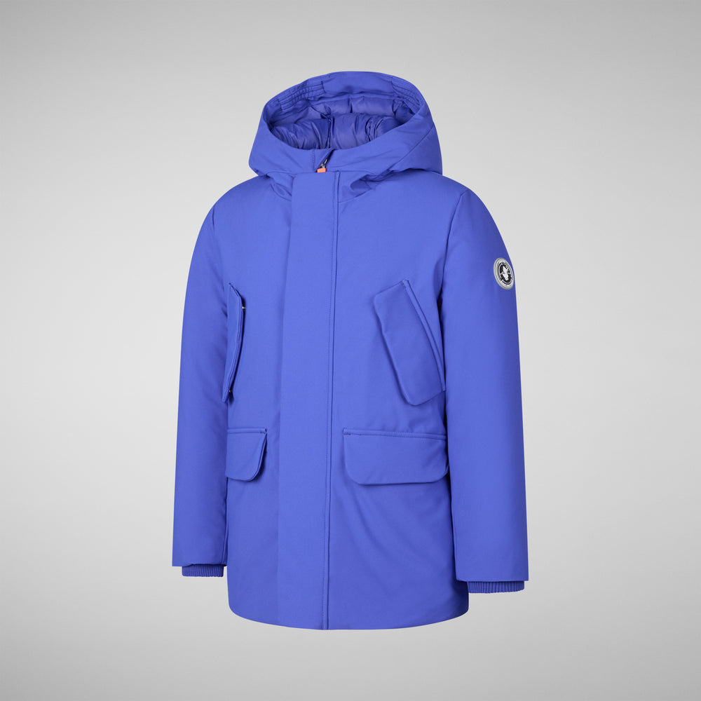 Save the duck PARKA CON CAPPUCCIO THEO BLU GENZIANA Spedizione Gratuita