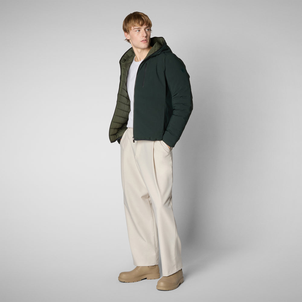 Save the duck MAN'S ANIMAL FREE PUFFER JACKET EZRA VERDE NERO Convenienza